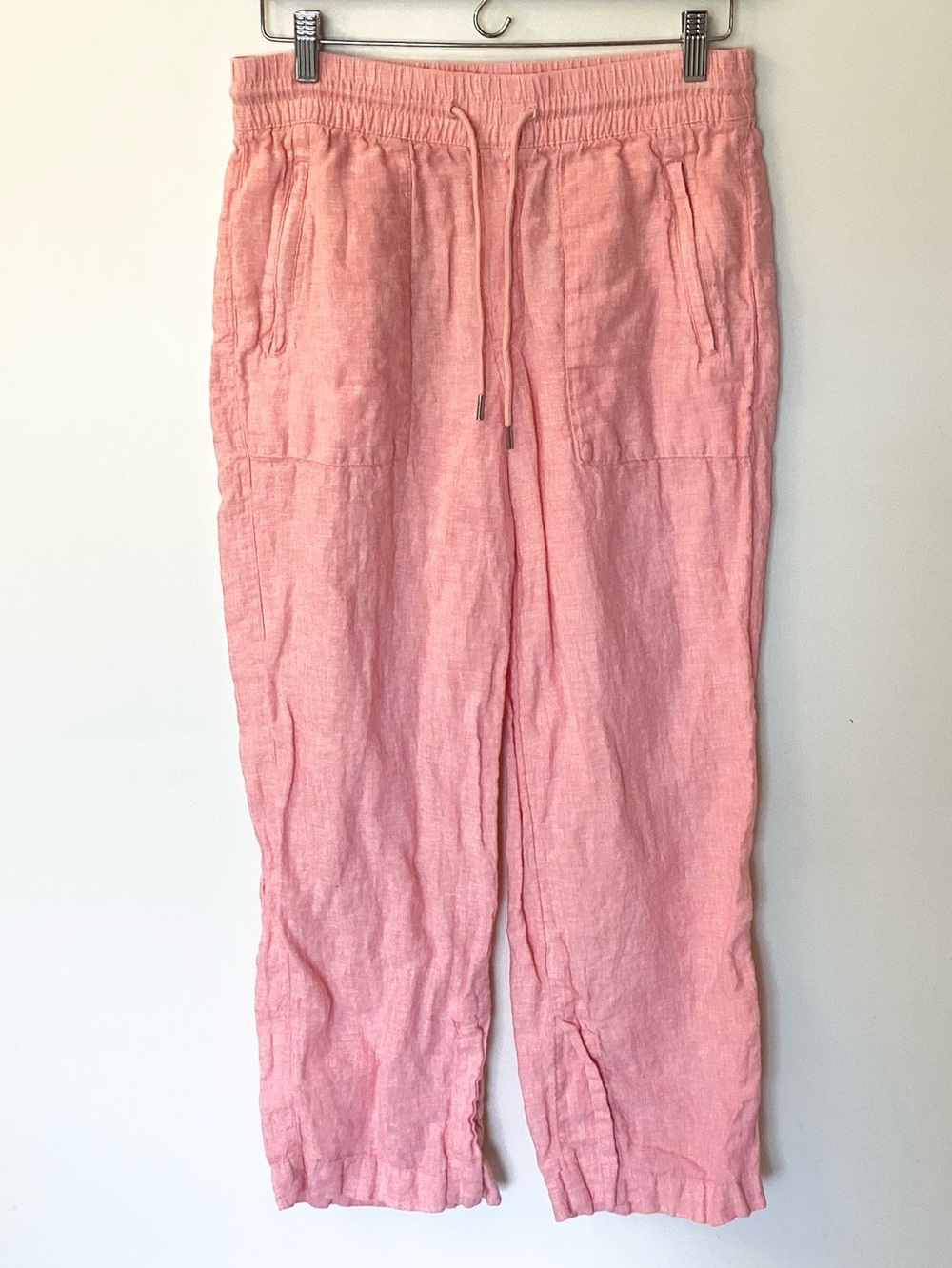 Athleta Retreat Linen High Rise Wide Leg Pants - Coral - 6